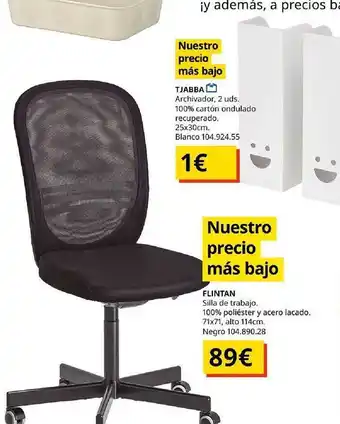 IKEA Tjabba archivador 2 flintan silla de trabajo oferta