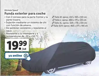Lidl Ultimate speed funda exterior para coche oferta