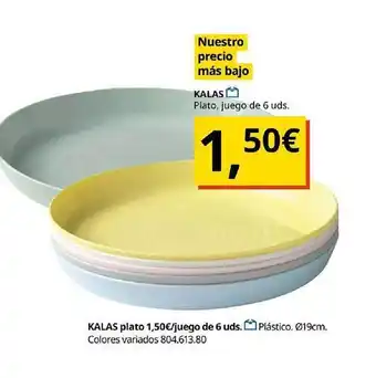 IKEA Kalas plato juego de 6 oferta