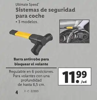 Lidl Ultimate speed sistemas de seguridad para coche oferta