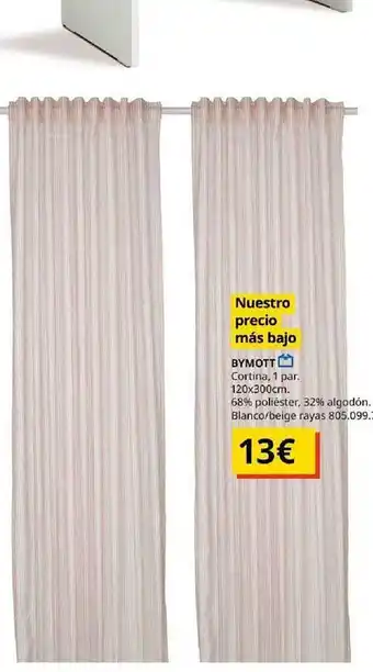 IKEA Bymott cortina 1 par 120x300cm oferta