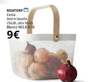 IKEA Risatorp cesta acero lacado oferta