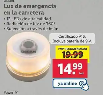 Lidl Osram luz de emergencia en la carretera oferta