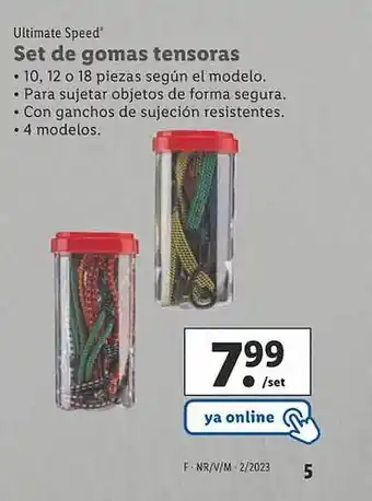 Lidl Ultimate speed set de gomas tensoras oferta
