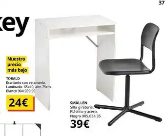 IKEA Torald escritorio con estanteria smällen silla giratoria oferta