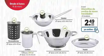 Lidl Ernesto utensilios de cocina de acero inoxidable oferta