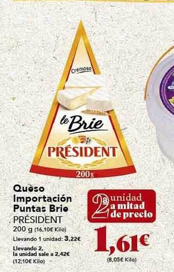 Gadis Queso importación puntas brie président oferta