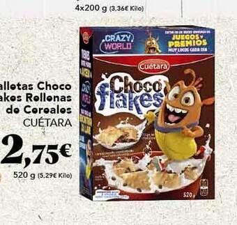 Gadis Galletas choco flakes rellenas de cereales cuétara oferta