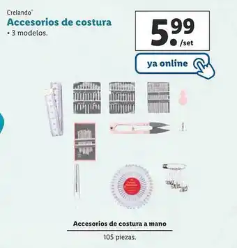 Lidl Crelando accesorios de costura 3 modelos oferta