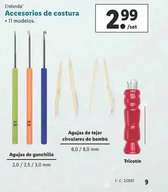 Lidl Crelando accesorios de costura oferta