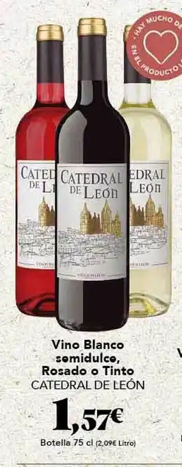 Gadis Vino blanco semidulce rosado o tinto catedral de león oferta