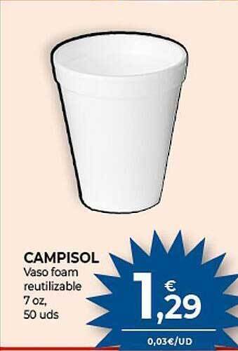CashDiplo Campisol vaso foam reutilizable oferta