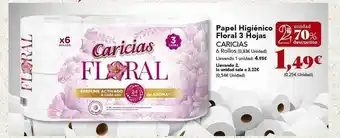 Gadis 2a unidad 70% descuento papel higiénico floral 3 hojas caricias oferta