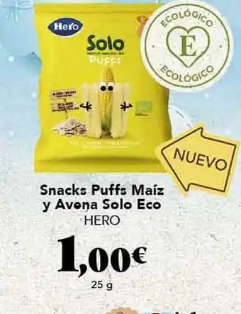 Gadis Snacks puffs maiz y avena solo eco hero oferta