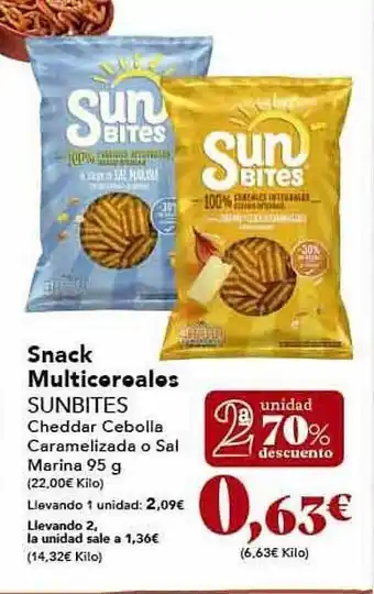 Gadis 2a unidad 70% descuento snack multicereales sunbites oferta