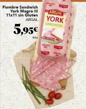 Gadis Fiambre sandwich york magro iii 11x11 sin gluten argal oferta