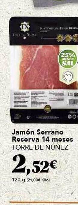 Gadis Jamón serrano reserva 14 meses torre de nuñez oferta