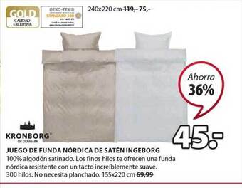 JYSK Kronborg juego de funda nórdica de satén ingeborg oferta
