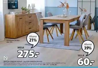JYSK Mesa de comedor lintrup + silla de comedor drejhus oferta