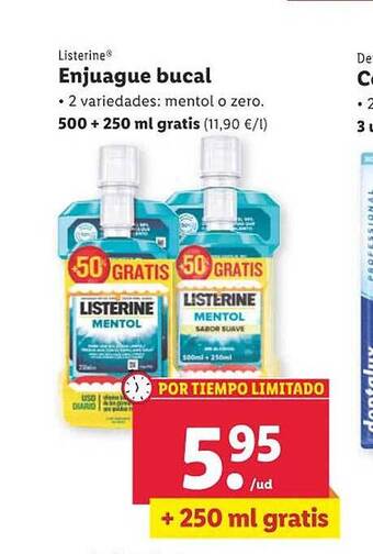 Lidl Listerine enjuague bucal oferta
