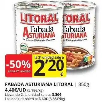 Supermercados MAS -50% en la 2a unidad fabada asturiana litoral oferta