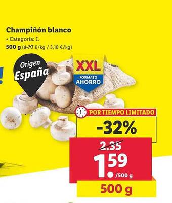 Lidl Champiñon blanco oferta