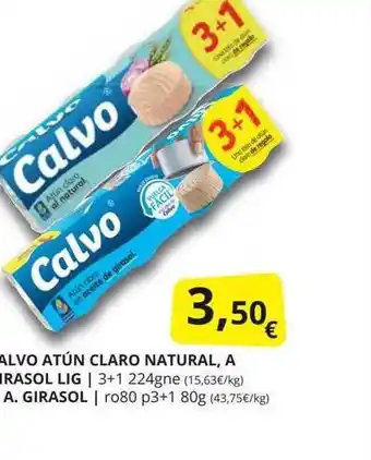 Supermercados MAS Calvo atún claro natural a girasol lig a. girasol oferta