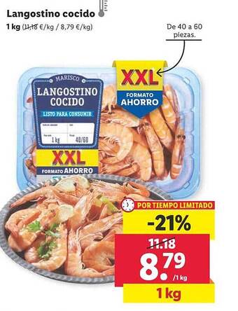 Lidl Langostino cocido oferta