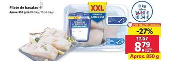 Lidl Filete de bacalao oferta