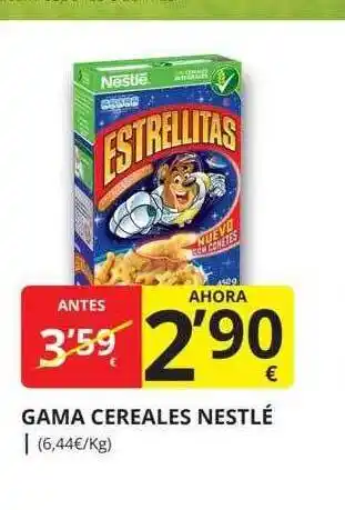 Supermercados MAS Gama cereales nestlé oferta