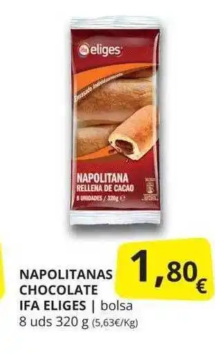 Supermercados MAS Napolitanas chocolate ifa eliges oferta
