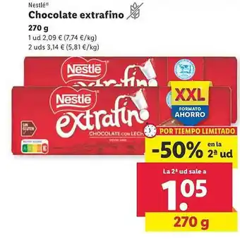 Lidl Nestlé chocolate extrafino oferta