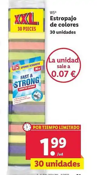 Lidl W5 estropajo de colores oferta