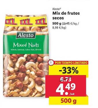 Lidl Alesto mix de frutos secos oferta