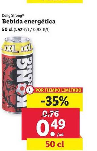 Lidl Kong strong bebida energética oferta