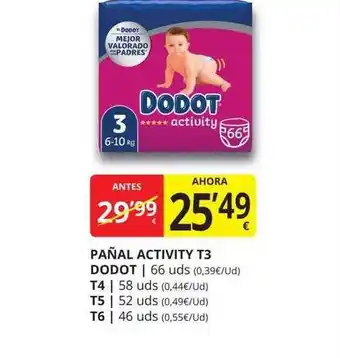 Supermercados MAS Pañal activity t3 dodot oferta