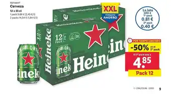 Lidl Heineken cerveza 12 x 33 cl oferta