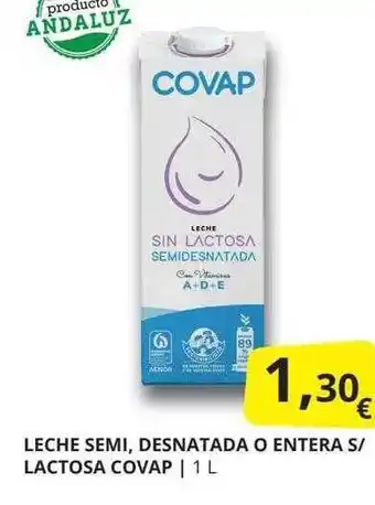 Supermercados MAS Leche semi desnatada o entera s lactosa covap oferta