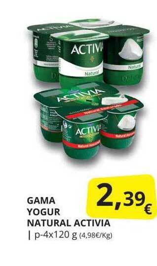 Supermercados MAS Gama yogur natural activia oferta