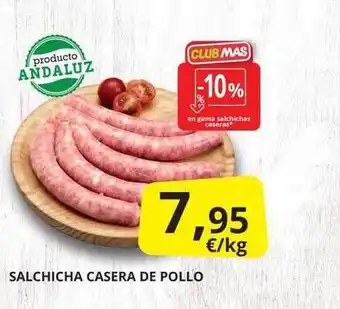 Supermercados MAS Salchicha casera de pollo oferta