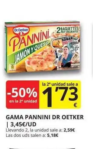 Supermercados MAS -50% en la 2a unidad gama pannini dr oetker oferta