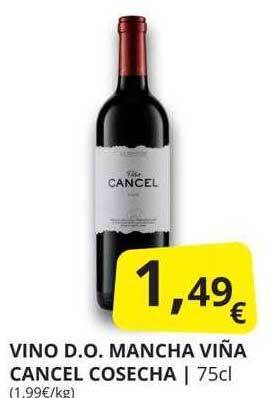 Supermercados MAS Vino d.o. mancha viña cancel cosecha oferta