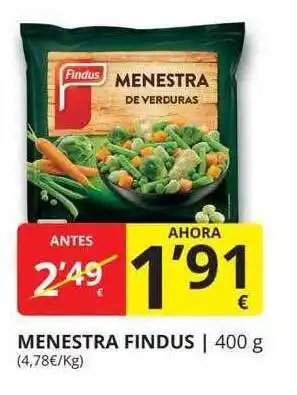 Supermercados MAS Menestra findus oferta