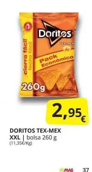 Supermercados MAS Doritos tex-mex xxl oferta