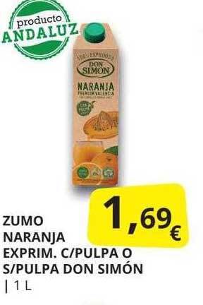 Supermercados MAS Zumo naranja exprim c pulpa o s pulpa don simón oferta