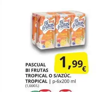 Supermercados MAS Pascual bi frutas tropical o s azúc tropical oferta