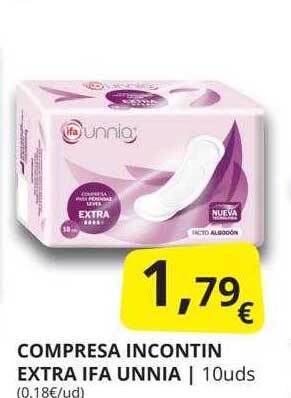 Supermercados MAS Compresa incontin extra ifa unnia oferta