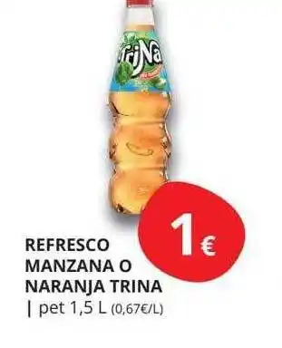 Supermercados MAS Refresco manzana o naranja trina oferta