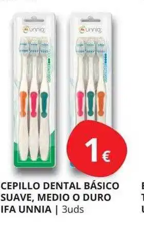 Supermercados MAS Cepillo dental básico suave medio o duro ifa unnia oferta