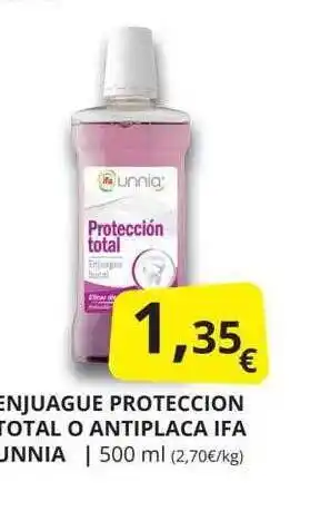Supermercados MAS Enjuague proteccion total o antiplaca ifa unnia oferta